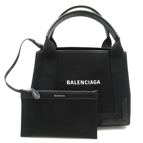 2101217766487 1 Balenciaga Navy Small Cabas Tote Bag Black