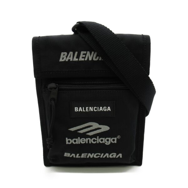 2101217766678 1 Balenciaga Explorer Small Pouch Shoulder Bag Leather Black