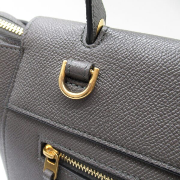 2101217770576 10 Celine Calf Leather Belt Shoulder Bag Gray