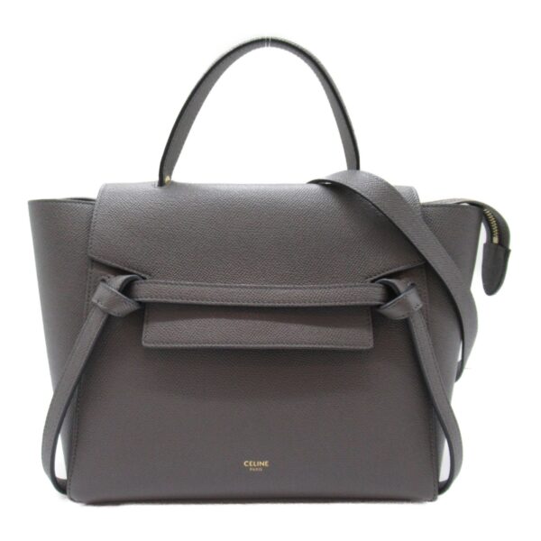 2101217770576 3 Celine Calf Leather Belt Shoulder Bag Gray