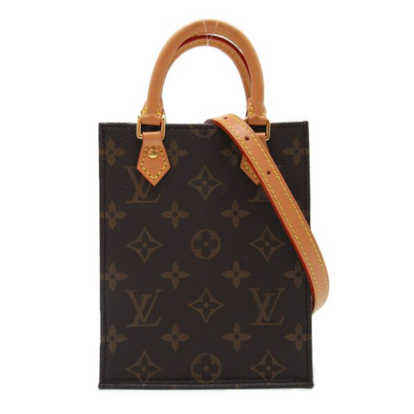 2101217773676 3 Louis Vuitton Petit Sac Plat Shoulder Bag Monogram Brown