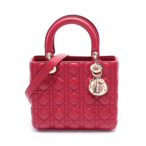 2101217786638 1 Dior Lady Dior Medium Handbag Leather Red