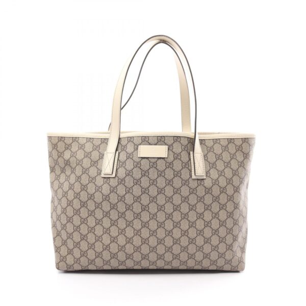 2101217787093 1 Gucci GG Supreme Tote Bag Leather Beige White