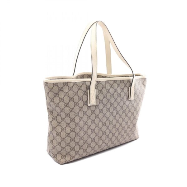 2101217787093 2 Gucci GG Supreme Tote Bag Leather Beige White