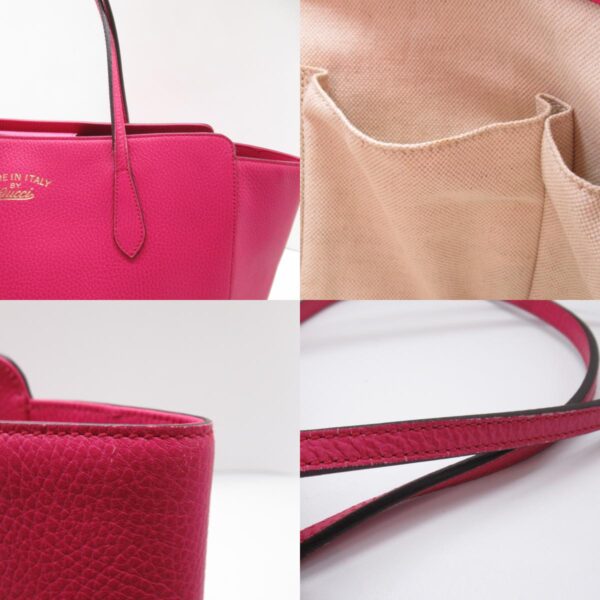 2101217807432 10c Gucci Swing Tote Bag Leather Pink