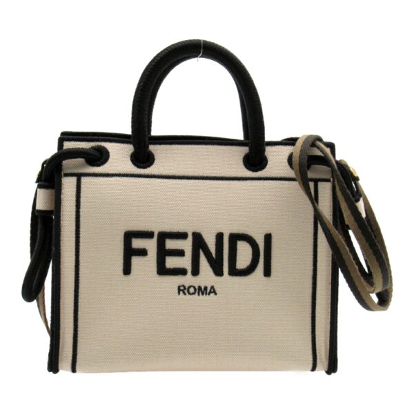 2101217830218 1 Fendi 2Way Shoulder Bag Beige Black