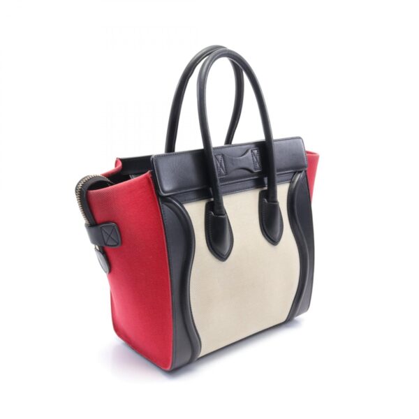 2101217838931 2 Celine Leather Micro Shopper Tote Bag Beige Red Black