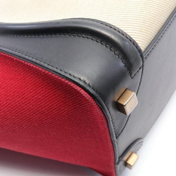 2101217838931 9 Celine Leather Micro Shopper Tote Bag Beige Red Black