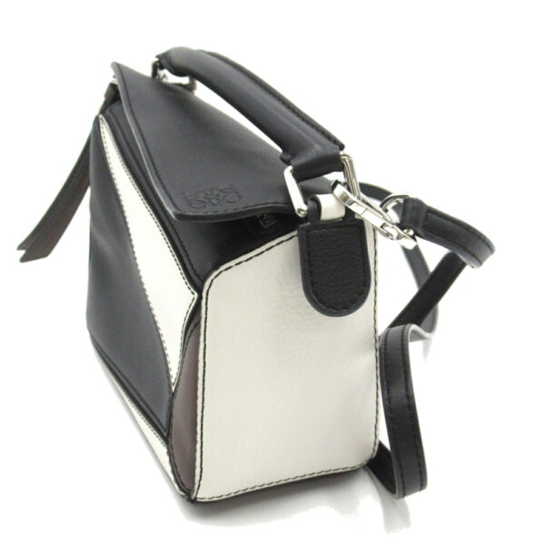 2101217838993 3 Loewe Puzzle Bag 2Way Shoulder Bag Leather Black White