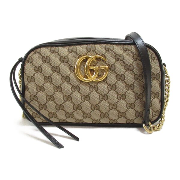 2101217841962 2 Gucci GG Marmont Shoulder Bag Black Beige