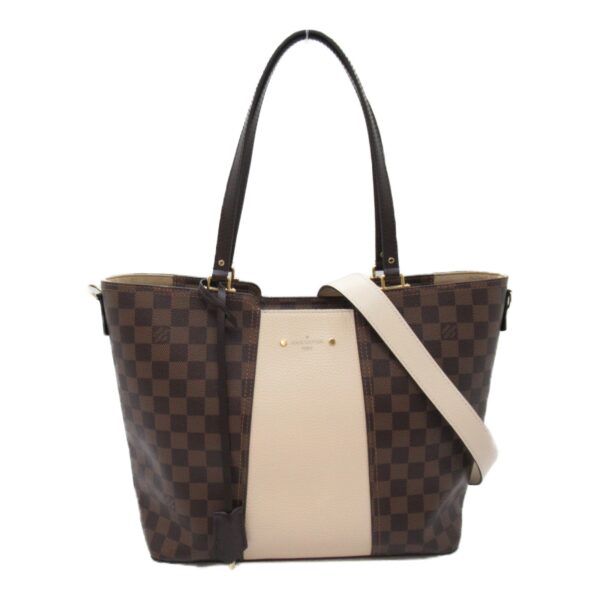 2101217845489 5 Louis Vuitton Jersey Shoulder Bag Damier Brown White