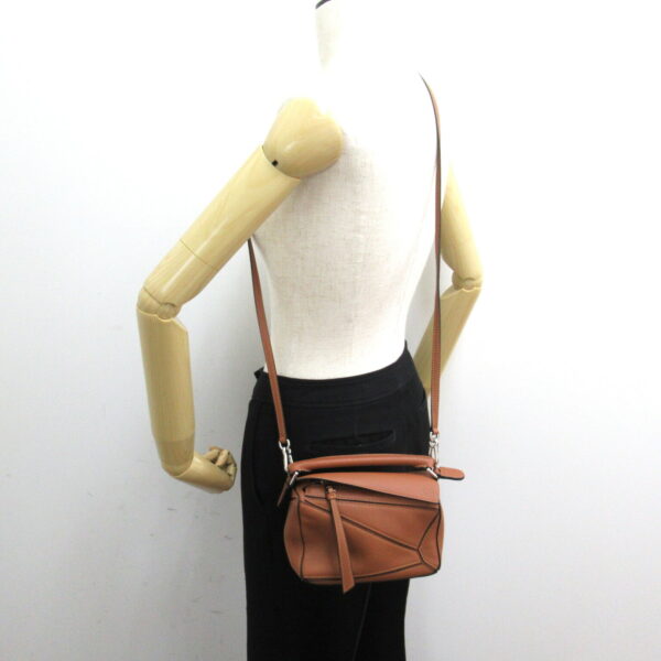 2101217846103 5 Loewe Puzzle Bag Mini 2Way Shoulder Bag Calf Brown