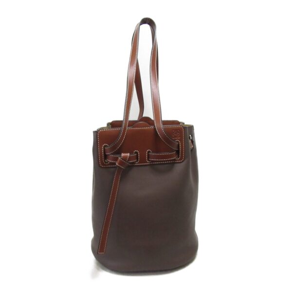 2101217850025 2 Loewe Lazo Bucket Shoulder Bag Leather Brown