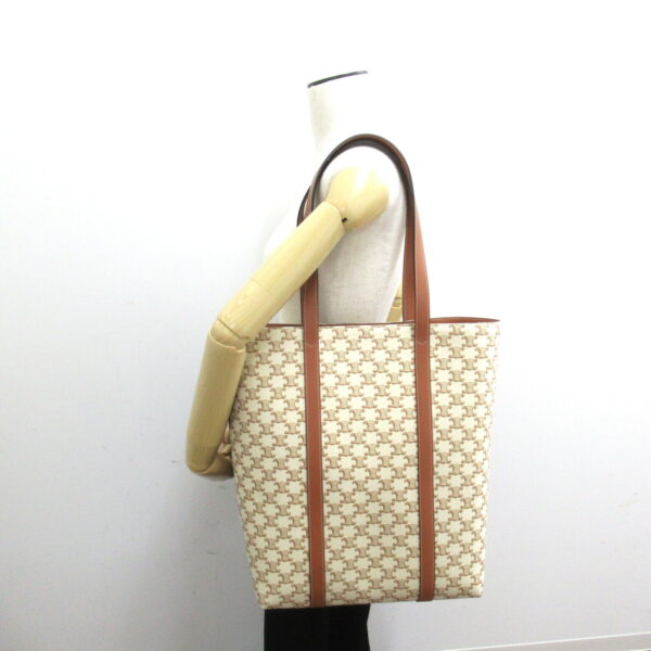 2101217857079 5 Celine Leather Triomphe Tote Bag Beige Brown