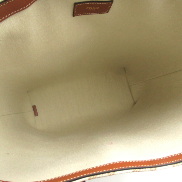 2101217857079 6 Celine Leather Triomphe Tote Bag Beige Brown