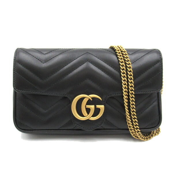 2101217857598 1 Gucci GG Marmont Chain Shoulder Bag Black