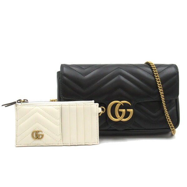 2101217857598 2 Gucci GG Marmont Chain Shoulder Bag Black