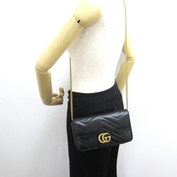 2101217857598 6 Gucci GG Marmont Chain Shoulder Bag Black