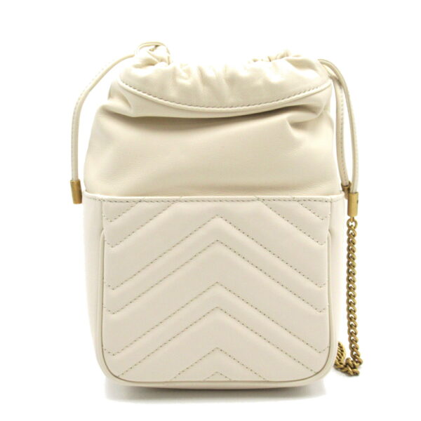 2101217857772 2 Gucci GG Marmont Quilted Mini Bucket Bag White