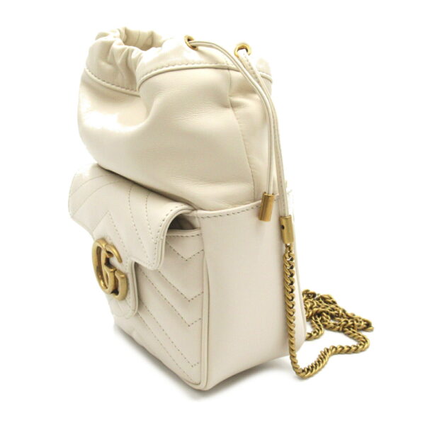 2101217857772 3 Gucci GG Marmont Quilted Mini Bucket Bag White