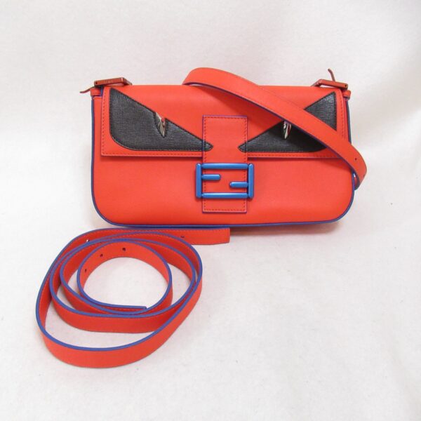 2101217864374 2 Fendi Monster Mamma Bucket Shoulder Bag Leather Red