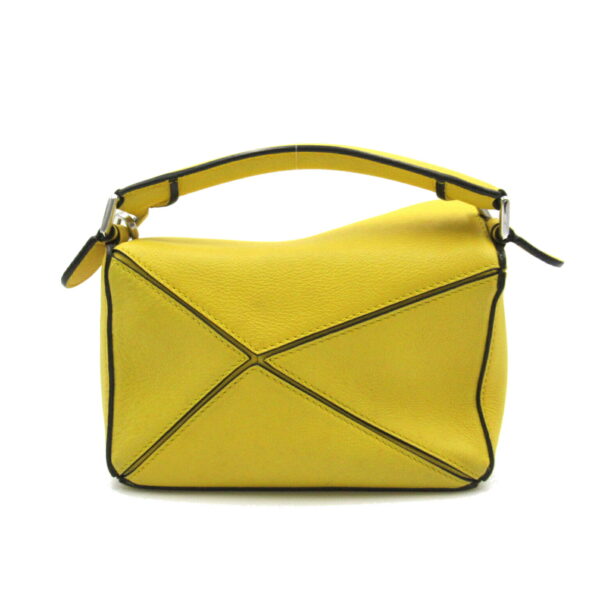 2101217870498 2 Loewe Puzzle Bag Mini 2Way Shoulder Bag Leather Yellow