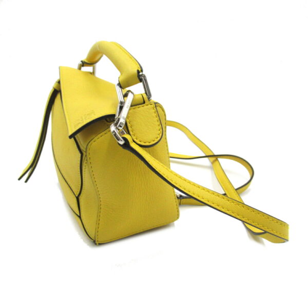 2101217870498 3 Loewe Puzzle Bag Mini 2Way Shoulder Bag Leather Yellow