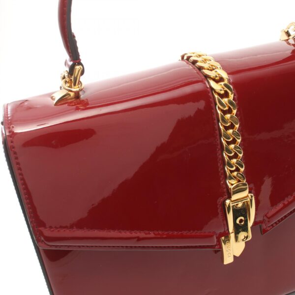 2101217870801 9 Gucci Sylvie Handbag Patent Leather Red