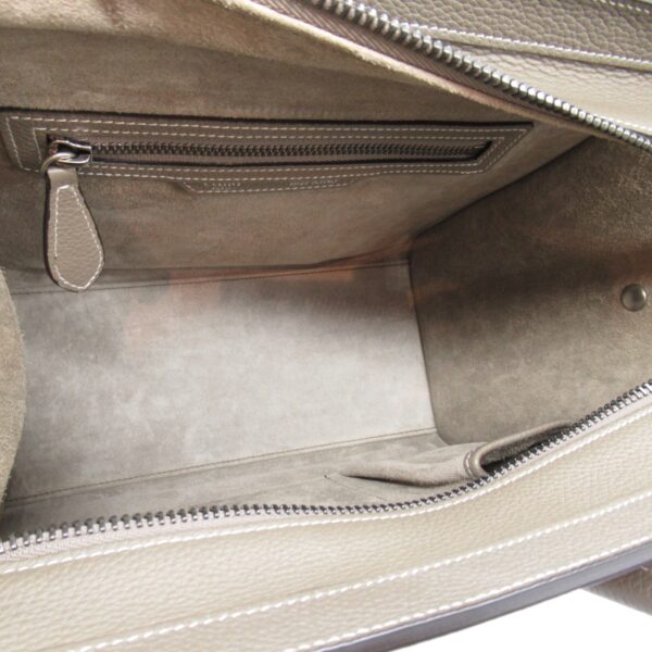 2101217884600 2 Celine Leather Micro Luggage Shopper Tote Bag Gray