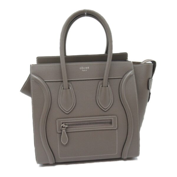 2101217884600 3 Celine Leather Micro Luggage Shopper Tote Bag Gray