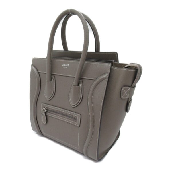 2101217884600 4 Celine Leather Micro Luggage Shopper Tote Bag Gray