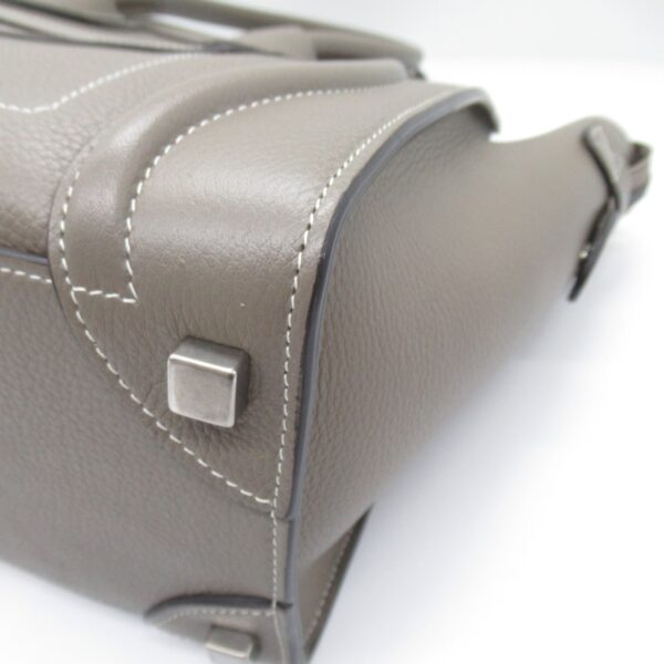 2101217884600 7 Celine Leather Micro Luggage Shopper Tote Bag Gray