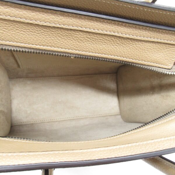 2101217885690 2 Celine Leather Nano Shopper Shoulder Bag Beige