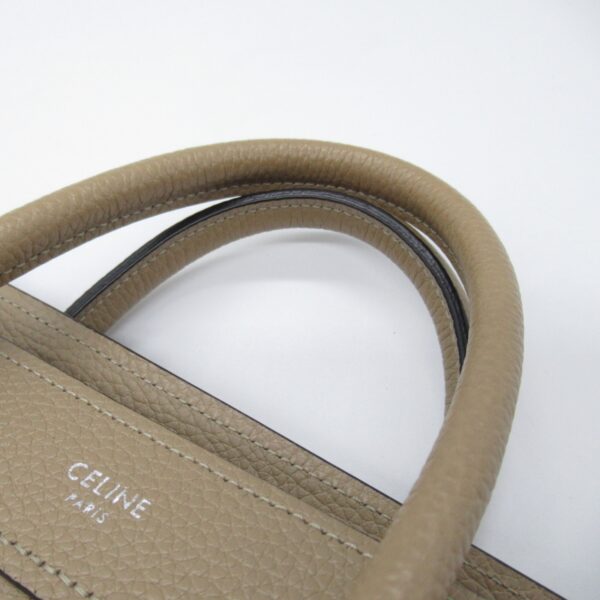 2101217885690 9 Celine Leather Nano Shopper Shoulder Bag Beige