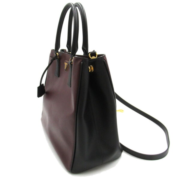 2101217887311 3 Prada 2Way Tote Bag Saffiano Leather Bordeaux Black