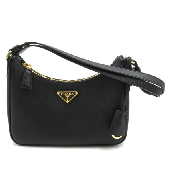 2101217888233 1 Prada Shoulder Bag Saffiano Leather Black