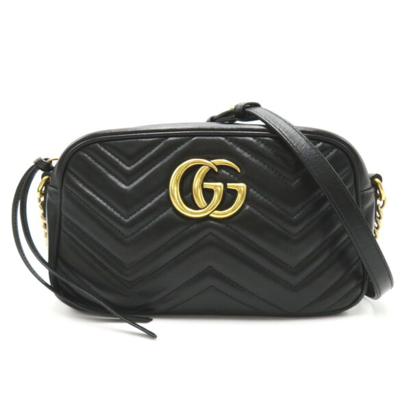 2101217898669 1 Gucci GG Marmont Quilted Chain Shoulder Bag Black