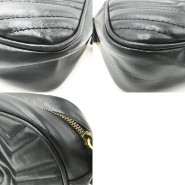 2101217898669 13c Gucci GG Marmont Quilted Chain Shoulder Bag Black