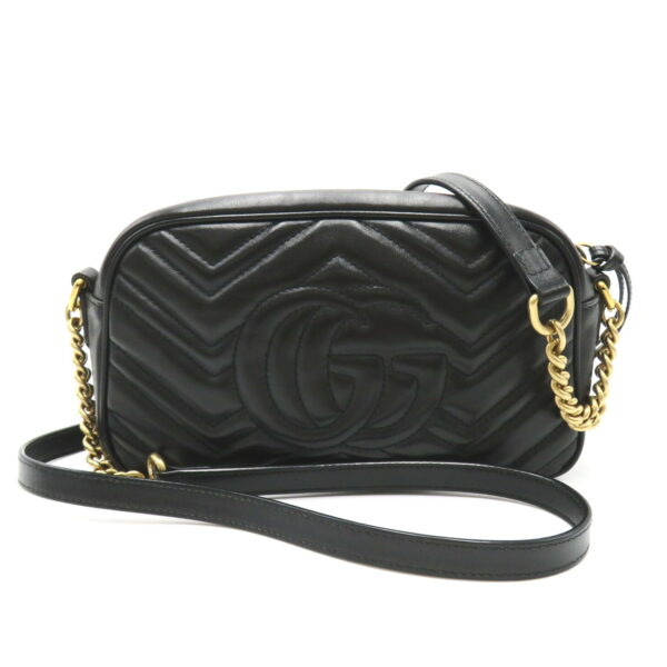 2101217898669 2 Gucci GG Marmont Quilted Chain Shoulder Bag Black