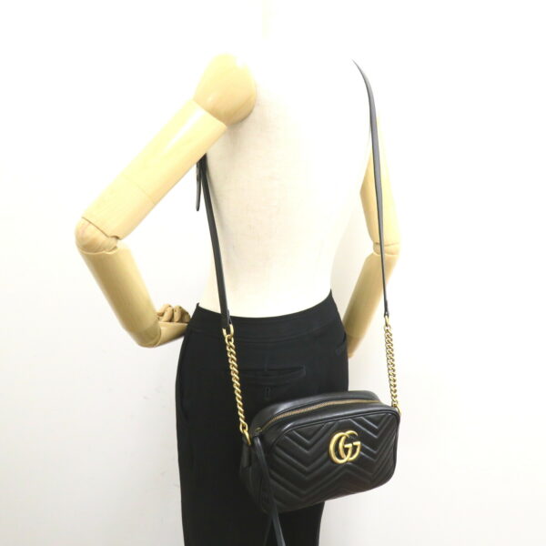 2101217898669 5 Gucci GG Marmont Quilted Chain Shoulder Bag Black