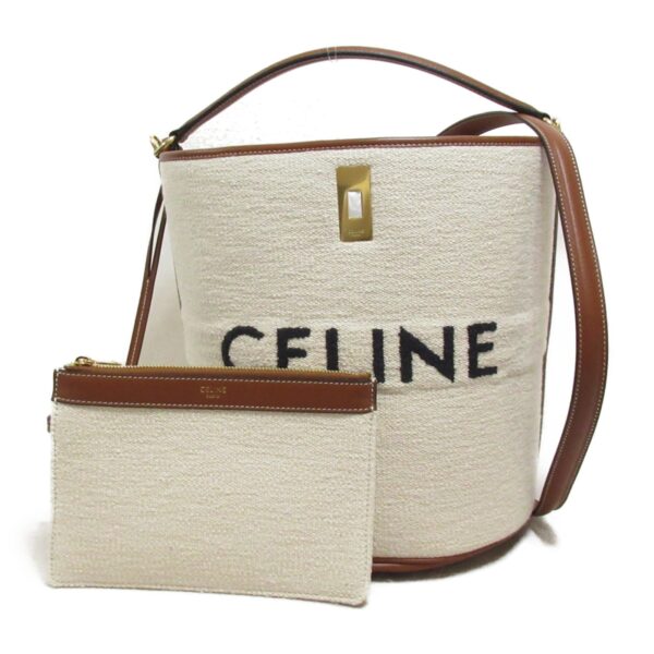 2101217899567 2 Celine Nylon 2way Shoulder Bag Natural Tan