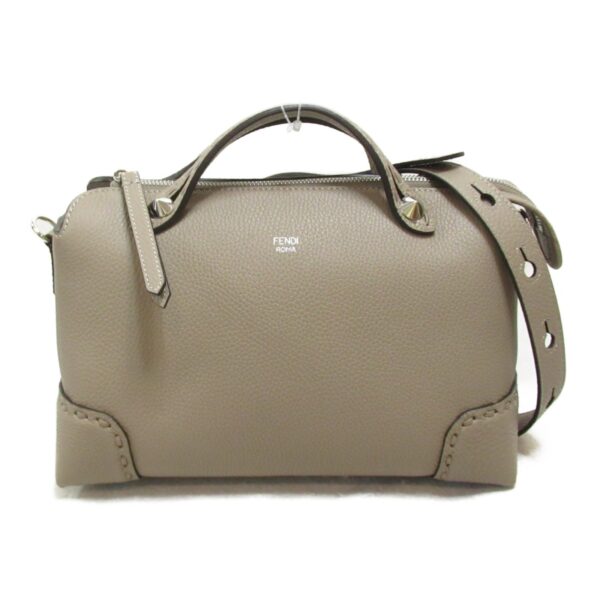 2101217899932 2 Fendi 2Way Shoulder Bag Leather Beige Greige