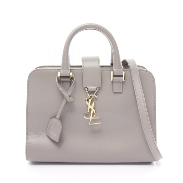 2101217902113 1 Yves Saint Laurent Baby Monogram Cabas Handbag Leather Gray