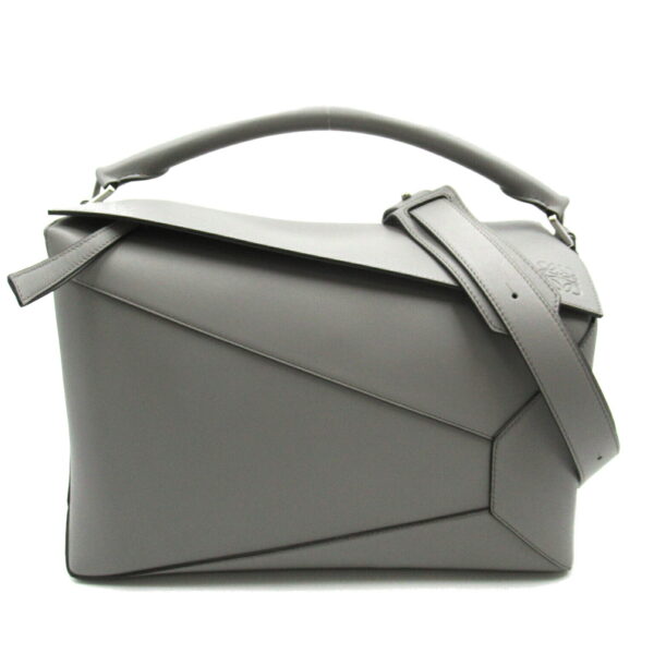 2101217903066 1 Loewe Puzzle Edge 2Way Shoulder Bag Calf Gray