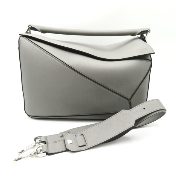 2101217903073 10 Loewe Puzzle Bag Large 2Way Shoulder Bag Leather Gray