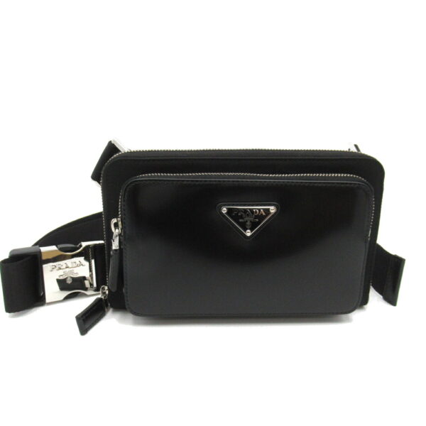 2101217905213 1 Prada Waist Bag Nylon Leather Black