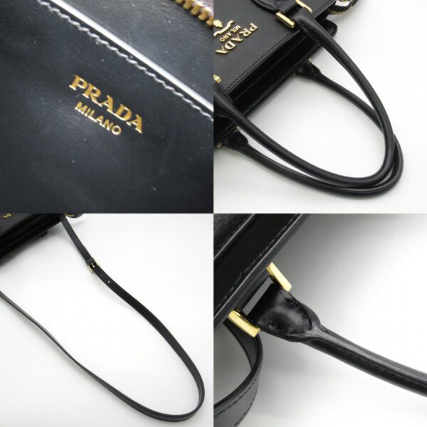 2101217905756 9c Prada 2Way Tote Bag Saffiano Leather Black