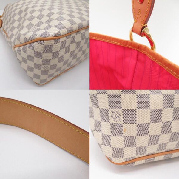 2101217913553 8c Louis Vuitton Delightful MM Shoulder Bag Damier Azur Ivory