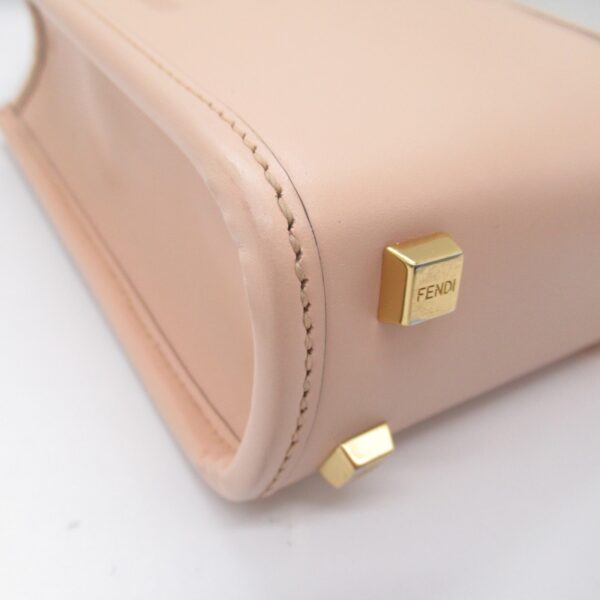 2101217918664 9 Fendi Sunshine Shopper Shoulder Bag Leather Pink Beige