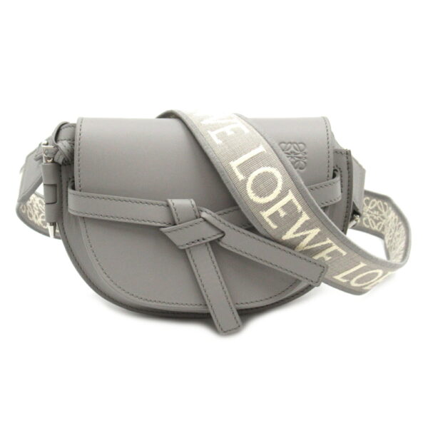 2101217925570 1 Loewe Gate Dual Mini Shoulder Bag Leather Gray